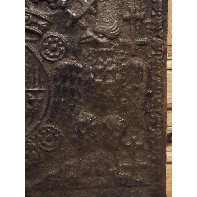Early 1800s Heraldic Cast Iron Fireback From France For Sale In Dallas - Image 6 of 12