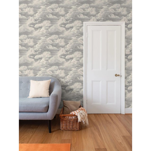 2020s Kipling Clouds Etching Removable Wallpaper – Antique Cream Single Roll For Sale - Image 5 of 7
