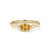 Sophisticated, contemporary, and beautifully minimalist. This exquisite three-stone ring features a stunning 6x4mm oval-...