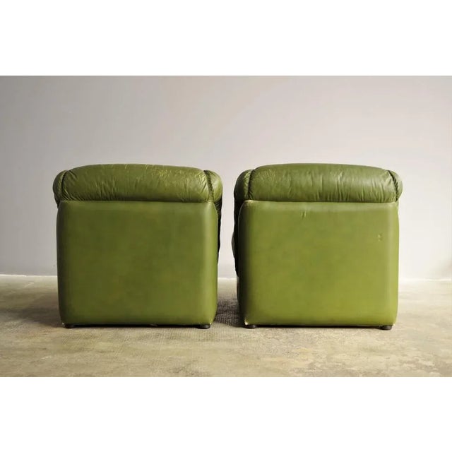 Forest Green Green Eco-Leather Armchairs, 1970s, Set of 2 For Sale - Image 8 of 10