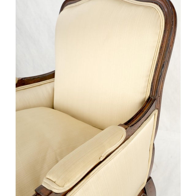 Hickory Chair Furniture Company Pair Down Filled Cushions Silk Like Upholstery Carved Legs French Lounge Chairs For Sale - Image 4 of 15