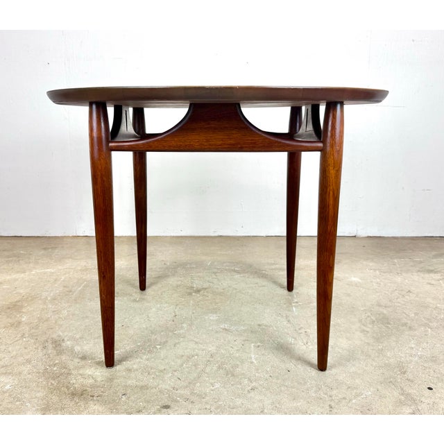 Mid-Century Modern Restored Mid Century Modern Round Walnut Side Table by Heritage Henredon For Sale - Image 3 of 11