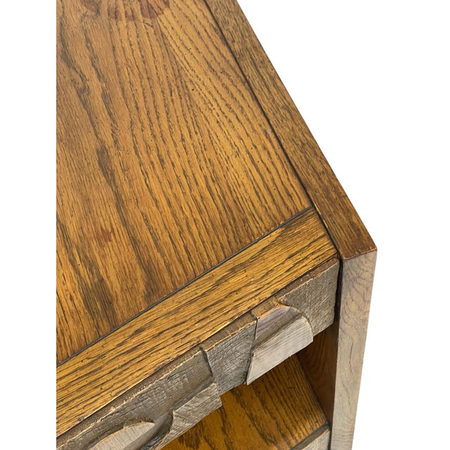 Vintage Lane Furniture Pueblo Brutalist Oak Dresser, C. 1970s For Sale - Image 10 of 11
