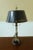 1990s Brass Dolphin Design Table Lamp W/ Toleware Shade For Sale - Image 10 of 10
