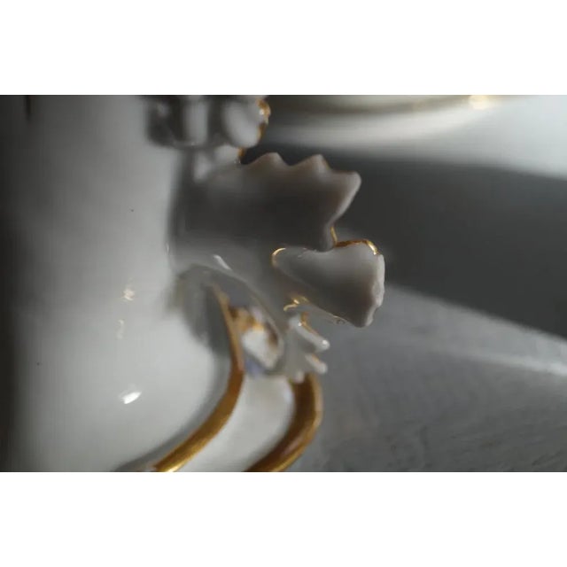 Mid 19th Century Antique Porcelain Cornet Vases, Paris, 1865, Set of 2 For Sale - Image 5 of 6