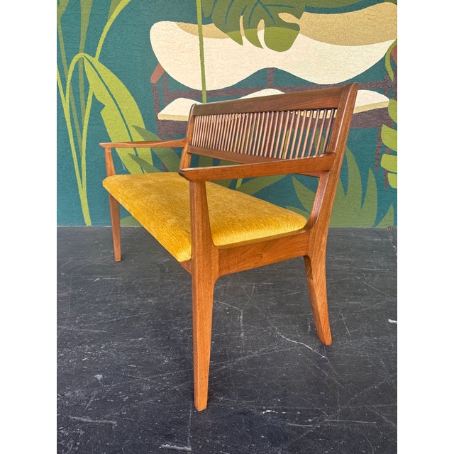 Wood Refinished Mid Century Bernhardt Bench For Sale - Image 7 of 9