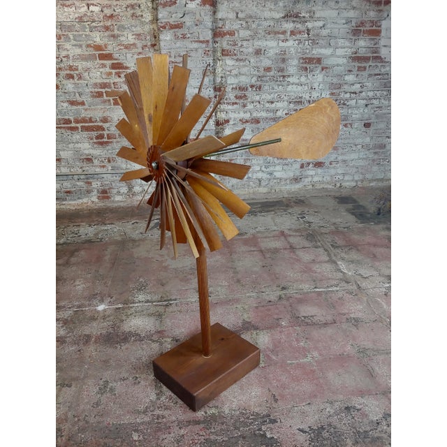 Mid-Century Double Propeller Wooden Weathervane For Sale - Image 10 of 10