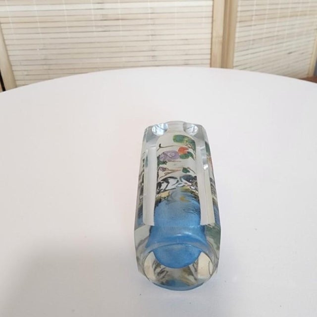 Vintage Chinese Inside-Painted Glass Snuff Bottle - Playful Cats & Flowers For Sale - Image 4 of 18