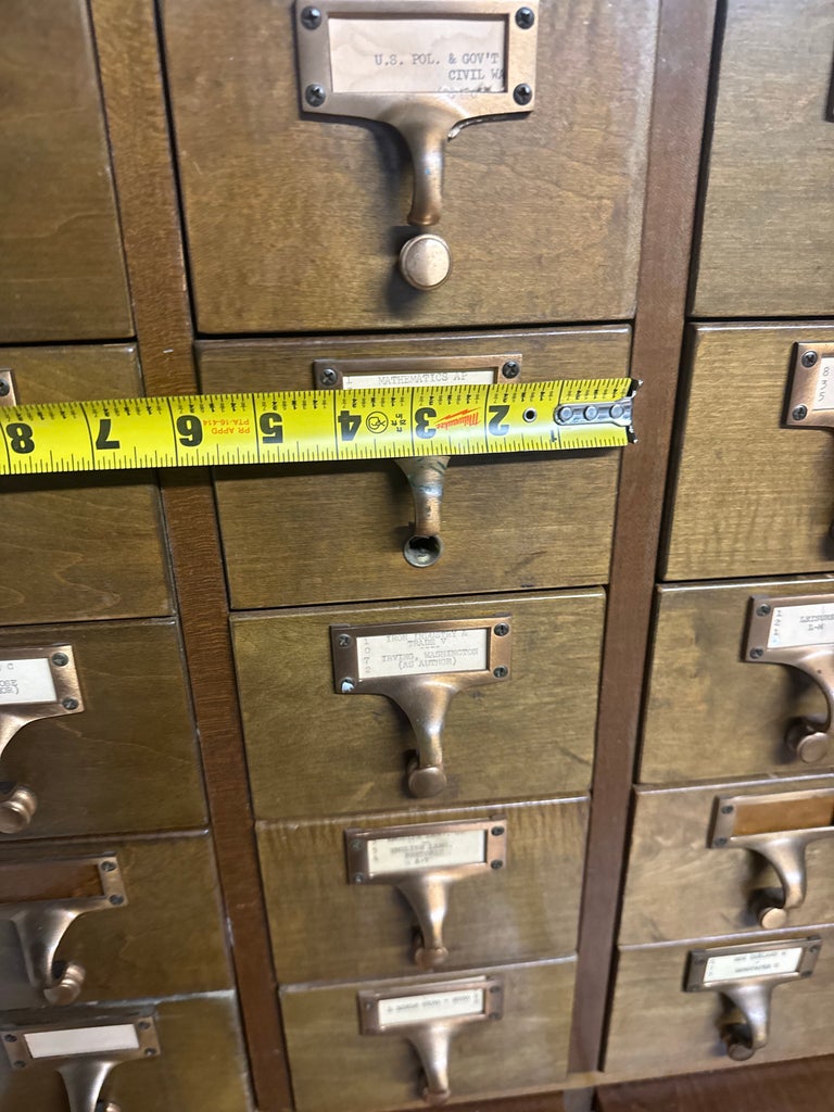 Vintage Gaylord Bros. 60-Drawer Library Card Catalog Cabinet With