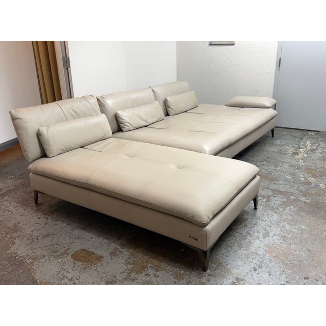 Sacha Lakic for Roche Bobois Scenario Leather Sectional Sofa For Sale In San Francisco - Image 6 of 12