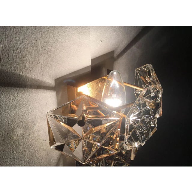 1960s Mid-Century German Faceted Crystal and Brass Sconces from Kinkeldey, Set of 3 For Sale - Image 5 of 18