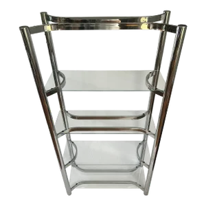 1970s Chrome and Glass Etagere Attributed to Milo Baughman