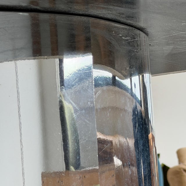 Brown 1980s Chrome/Marble Square Dining Table For Sale - Image 8 of 8
