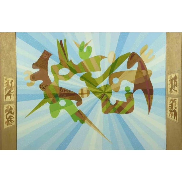 Modern Leo Guida, Abstract Composition, Oil on Canvas, 1970s For Sale - Image 3 of 4