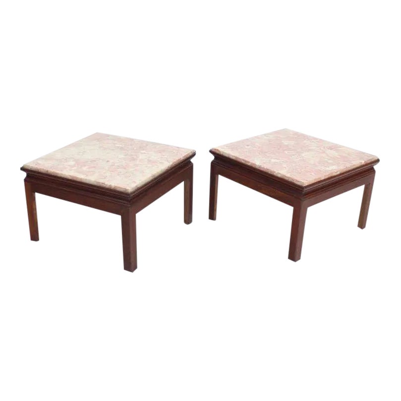 MidCentury Modern MarbleTop Low End Tables a Pair Chairish