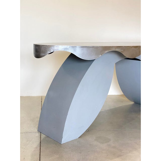 Iron and Steel Console, 1980s For Sale - Image 11 of 18