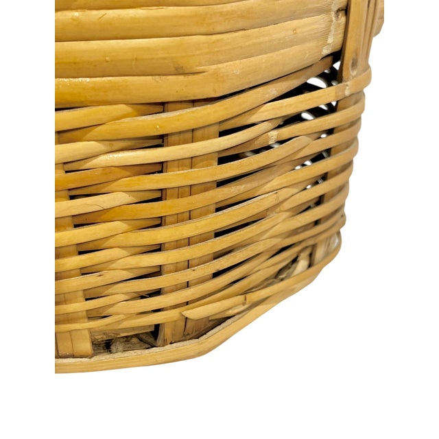 Antique French Provincial Wicker Basket Umbrella Stand For Sale - Image 9 of 17