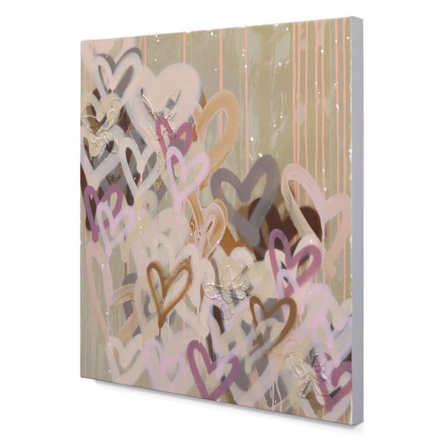 Showering You With Affection - Abstract Muted Tone Graffiti Mixed Media Painting Original Artwork by Amber Goldhammer For Sale In Los Angeles - Image 6 of 9