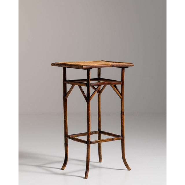 Wood 1900-1909 France Warm Honey Bamboo Faux-Bamboo Side Table For Sale - Image 7 of 11