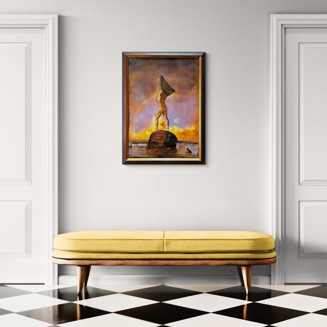 Daniel Maffia 1937 Nevers - lives in the U.S. and France Sunrise with a Male Nude Oil on cardboard Signed lower right...