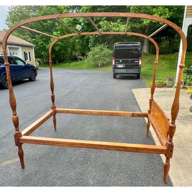 Antique Early 19th Century American Curly Maple Canopy Bed For Sale - Image 12 of 12