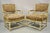 Vintage French Country Cream Distress Painted Lounge Arm Chairs & Ottoman. Listing includes a cream distress painted...