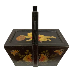 Antique, Chinese Hand Painted Meal Delivery and Lunch Box