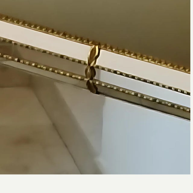 Art Deco Mirror with Beveled Frame and Gilt Brass, France, 1930 For Sale - Image 10 of 15