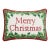 Merry Christmas Embroidered Needlepoint Pillow, 10" x 14" For Sale