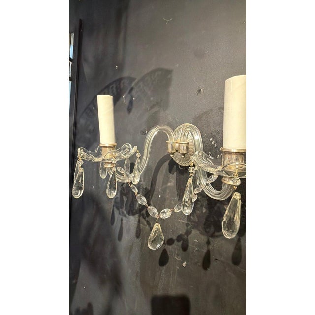 1900 - 1909 1900s Caldwell Crystal Sconces 2 Lights - a Pair For Sale - Image 5 of 10