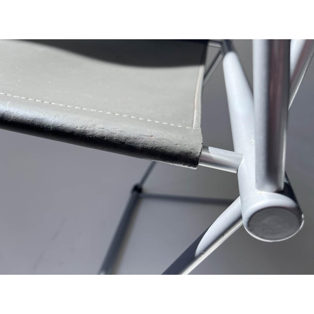 1990s Ballerina Chair in Grey Coloured Full Grain Leather by Herbert Ohl for Matteo Grassi, 1990s For Sale - Image 5 of 15