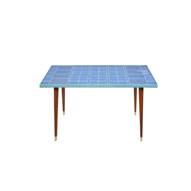 Vintage Rockabilly Coffee Table with Blue Finish, 1950s For Sale - Image 11 of 11