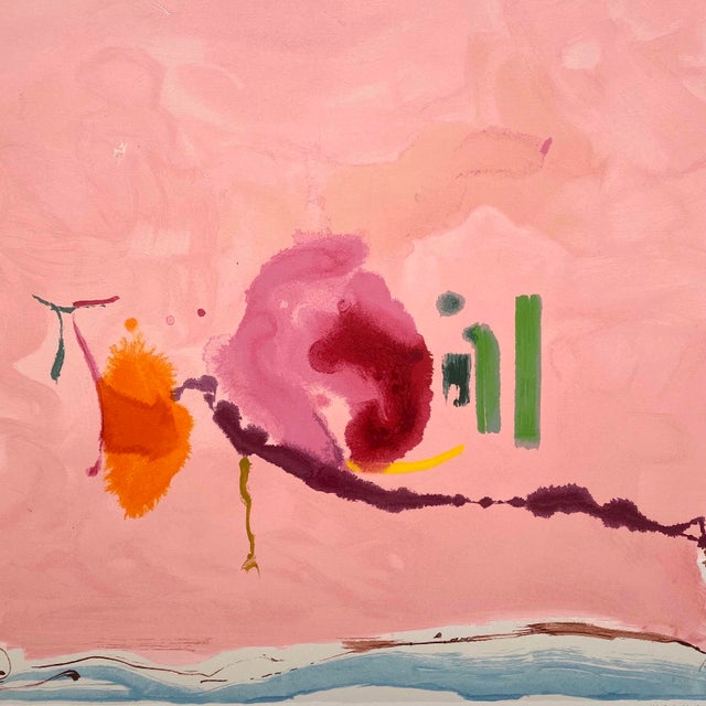Textile Helen Frankenthaler Vintage Abstract Expressionist Framed Limited Edition Large Fine Art Silkscreen Print " Flirt " 1995 For Sale - Image 7 of 12