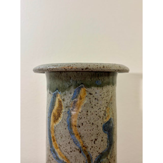 Vintage Mid Century Modern Studio Pottery Vase, Signed Ceramic Vessel For Sale In Miami - Image 6 of 6