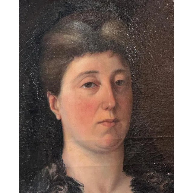 Portrait of A Basque Lady, 1800s, Oil on Canvas, Framed For Sale - Image 4 of 6