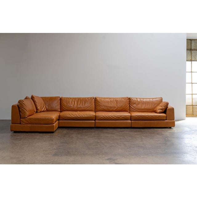 Vintage Corner Sofa - Natuzzi Cognac Leather, Italy, 2000s Original vintage corner sofa from the 2000s by Natuzzi, Italy,...