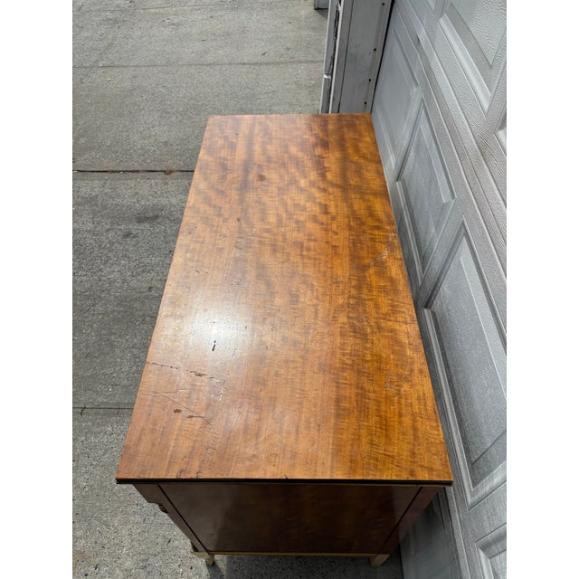 Vintage Neoclassical Empire Revival Brass Mounted Chest of Drawers With Ebonized Columns For Sale In New York - Image 6 of 12