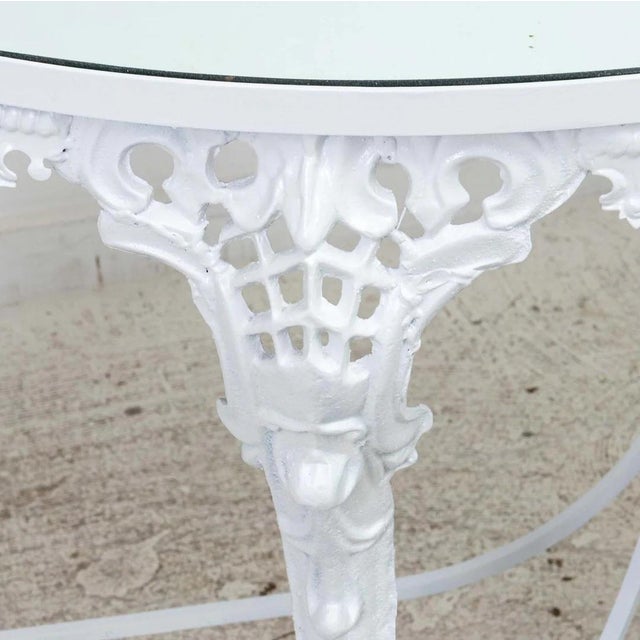 Metal Painted Iron Demi Lune Table For Sale - Image 7 of 8