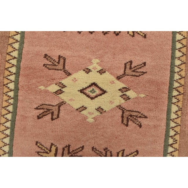Textile Milas Rug 3’2” X 4’4” Pink Wool Vintage Tribal Hand-Knotted Oriental Carpet For Sale - Image 7 of 12