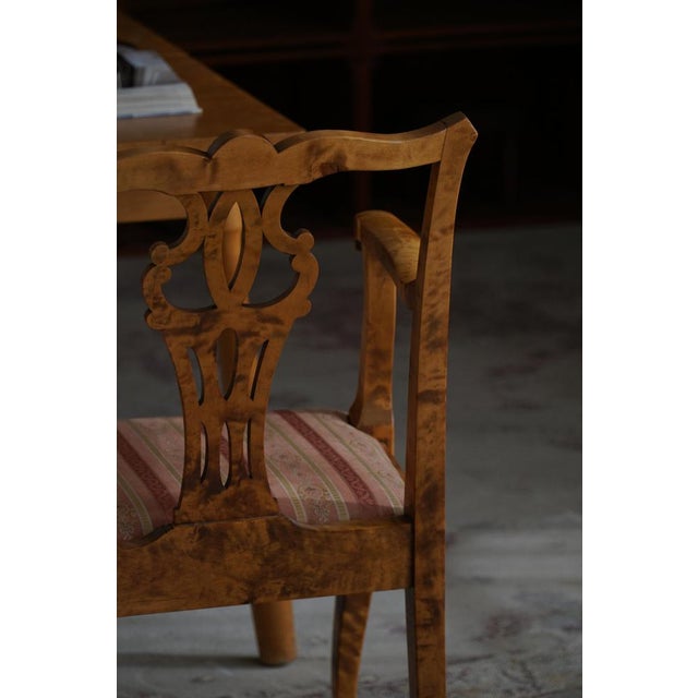 Set of English Chippendale Style Armchairs in Birch, England, 1920s For Sale - Image 10 of 18