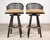 McGuire Pair of McGuire Lacquered Rattan Cane Swivel Barstools For Sale - Image 4 of 18