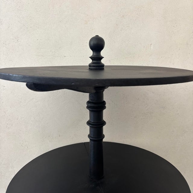 Side Table in Black Wood For Sale - Image 3 of 6
