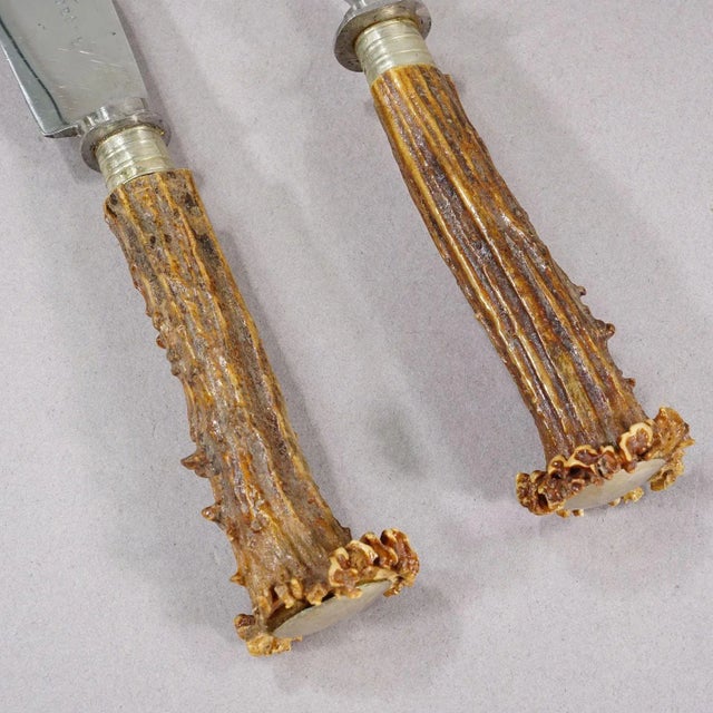 Vintage Stainless Steel and Horn Tableware Set for 6 Germany, 1900s For Sale - Image 6 of 7