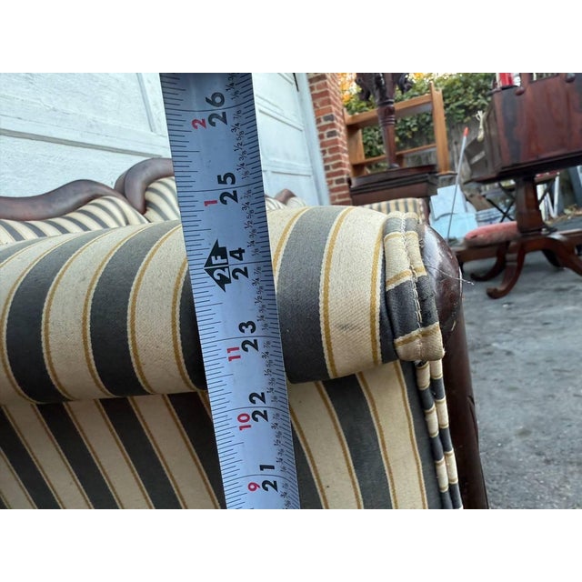 Antique American Empire Style Flame Mahogany Upholstery Sofa For Sale - Image 10 of 10