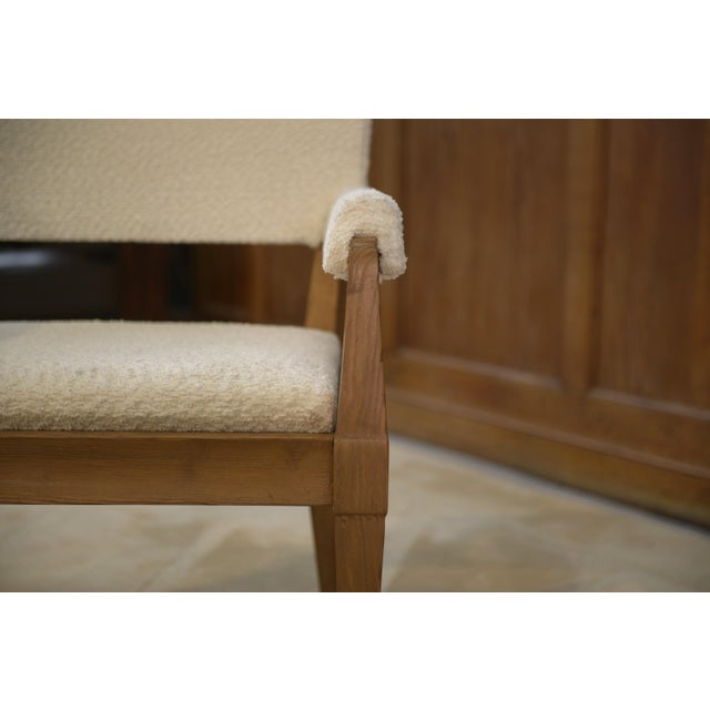 Vintage Art Deco Lounge Chair in Ash and Ecru Boucle Fabric by Pierre Gouffé, 1940s For Sale - Image 12 of 14