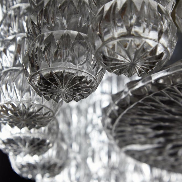 Glass and Chrome Chandelier For Sale - Image 12 of 18