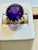 11 Carat Amethyst Cocktail Ring in 14 Karat Yellow Gold 7.2 GmSize 5.25 For Sale - Image 12 of 18