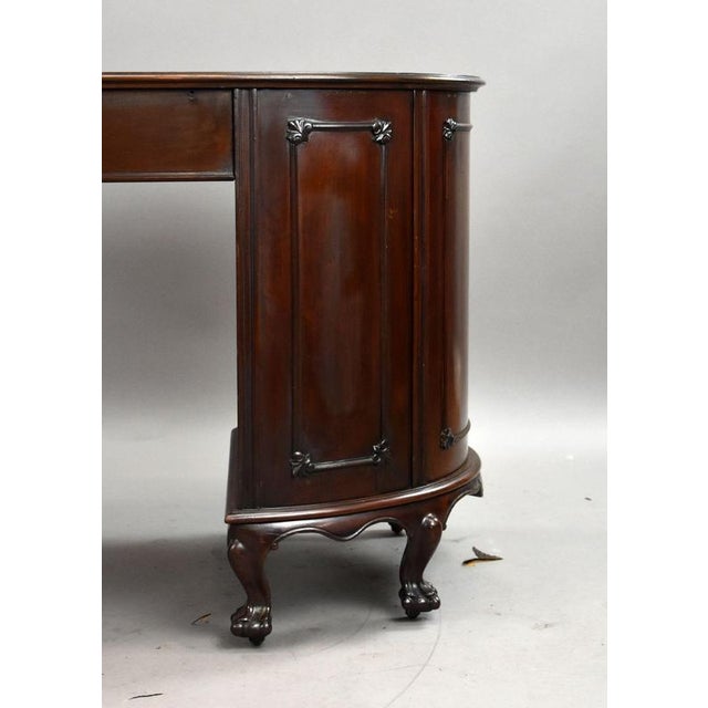 Victorian Mahogany Kidney Shaped Desk, 1870 For Sale - Image 10 of 12