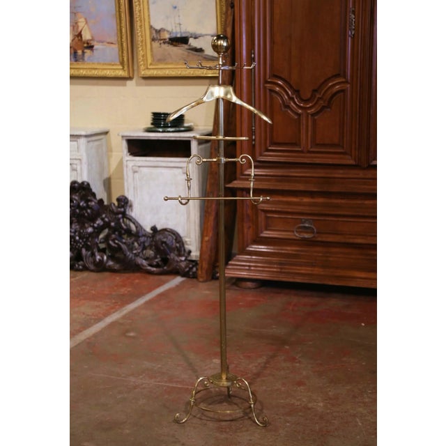 Early 20th Century French Gilt Brass Jacket Hanger Bathroom Coat Stand For Sale - Image 4 of 10