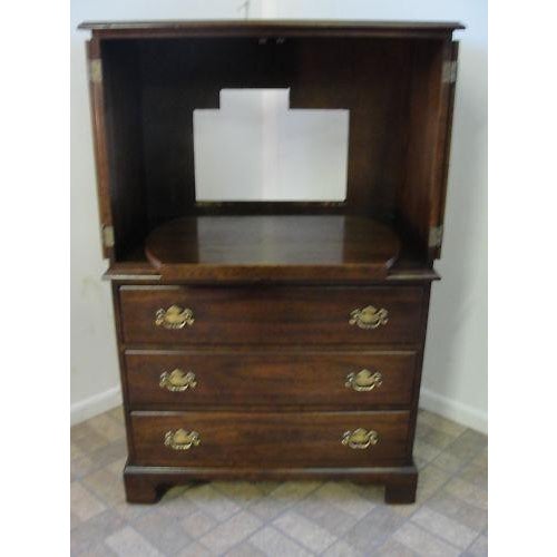 American 1990s Stickley Solid Cherry High Cabinet For Sale - Image 3 of 10
